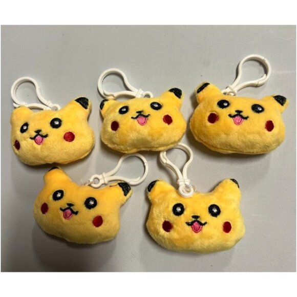 Pokemon Pikachu Mini Clip-On Plushie Keychain set of 5Pk Pokémon - Picture 1 of 1